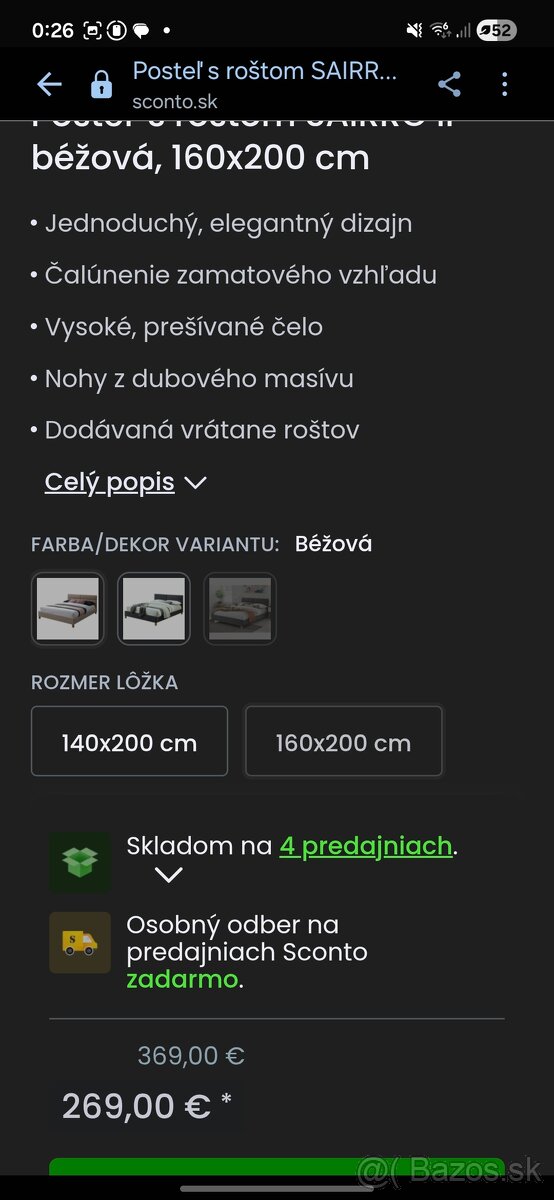 Predám novú posteľ 160x200 - 2