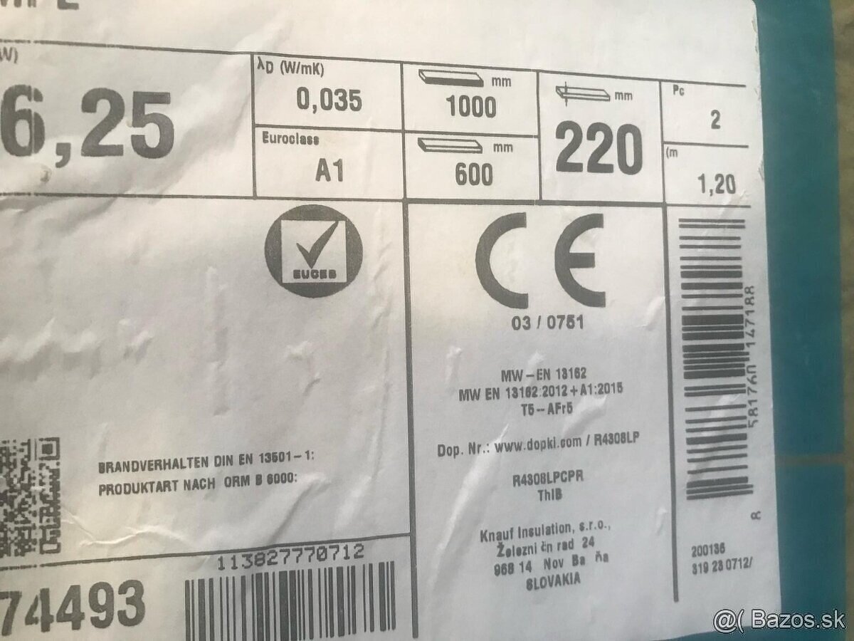 Minerálna vata KNAUF NOBASIL MPE 220 mm – výhodná cena - 2