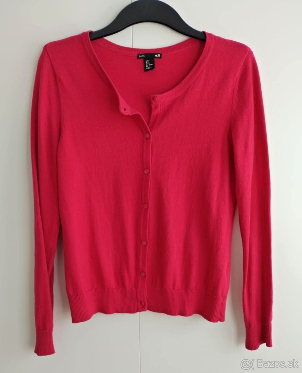 SET 2x sveter / kardigán na gombíky (červený, zelený) - 2