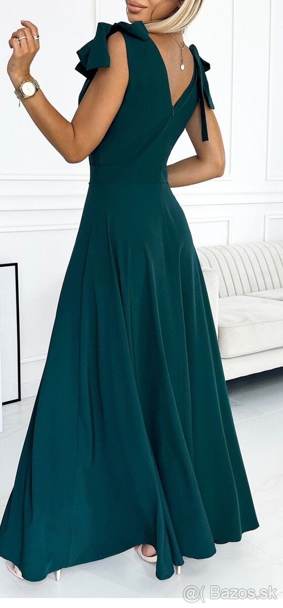 Tmavozelené spoločenské šaty - 2