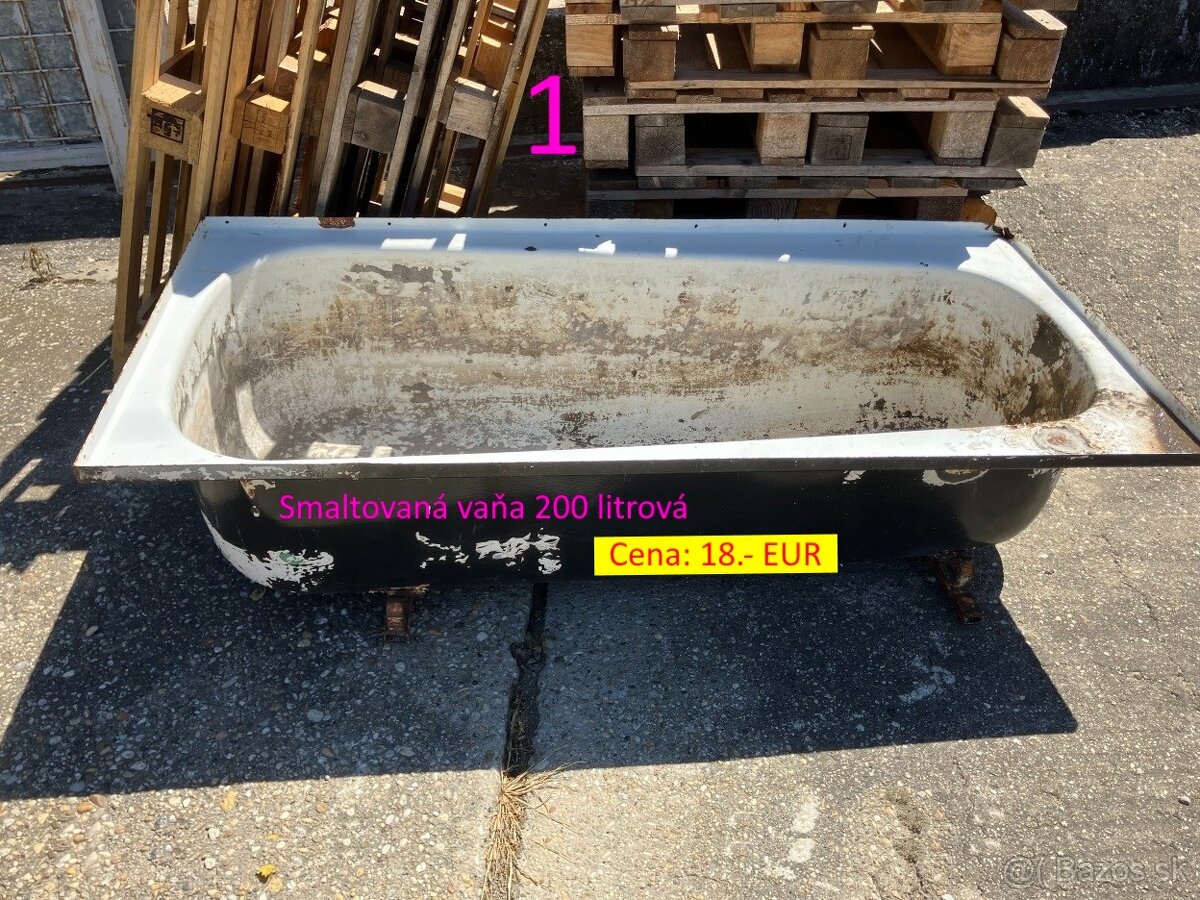 Plastová kaďa 416 L a smaltovaná vaňa na zrážkovú vodu - 2