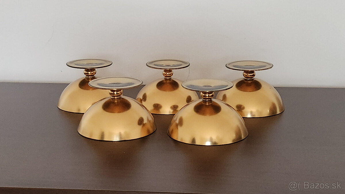 Retro zlatené poháre na zmrzlinu/dezert (5 ks) - 2