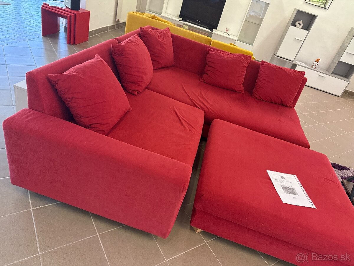 Rohová sedačka s hokerom - 2