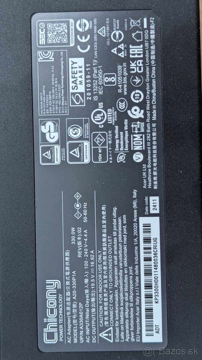 Napájací adaptér Chicony 330W 5.5 × 2.5 mm (originál) - 2