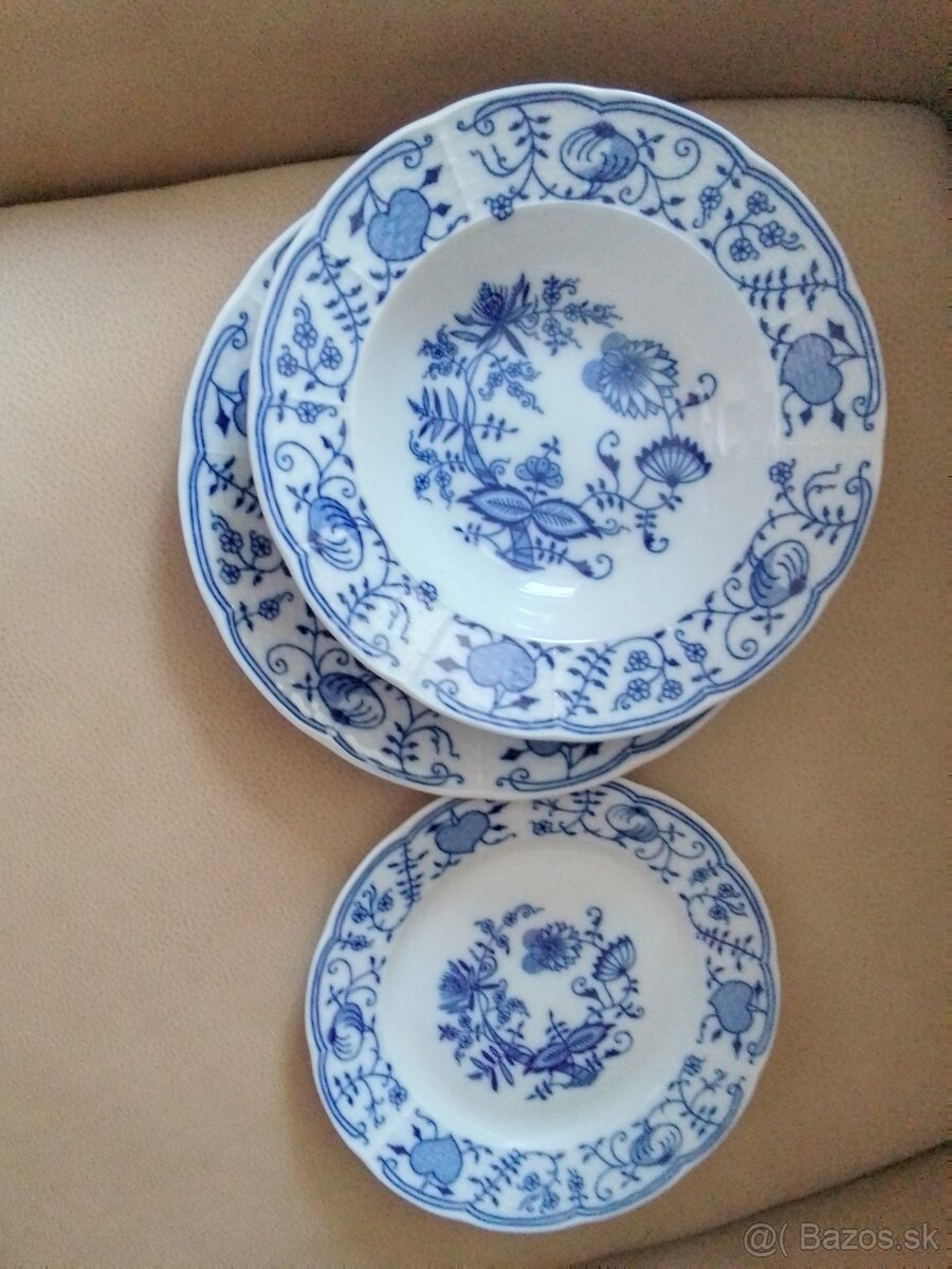 Starožitné taniere s cibuľovým vzorom Karlovarský porcelán - 2