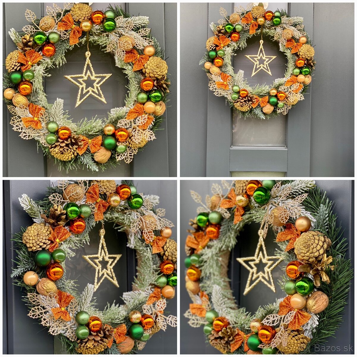 Vianočný veniec na dvere vianočná dekorácia Venček - 2