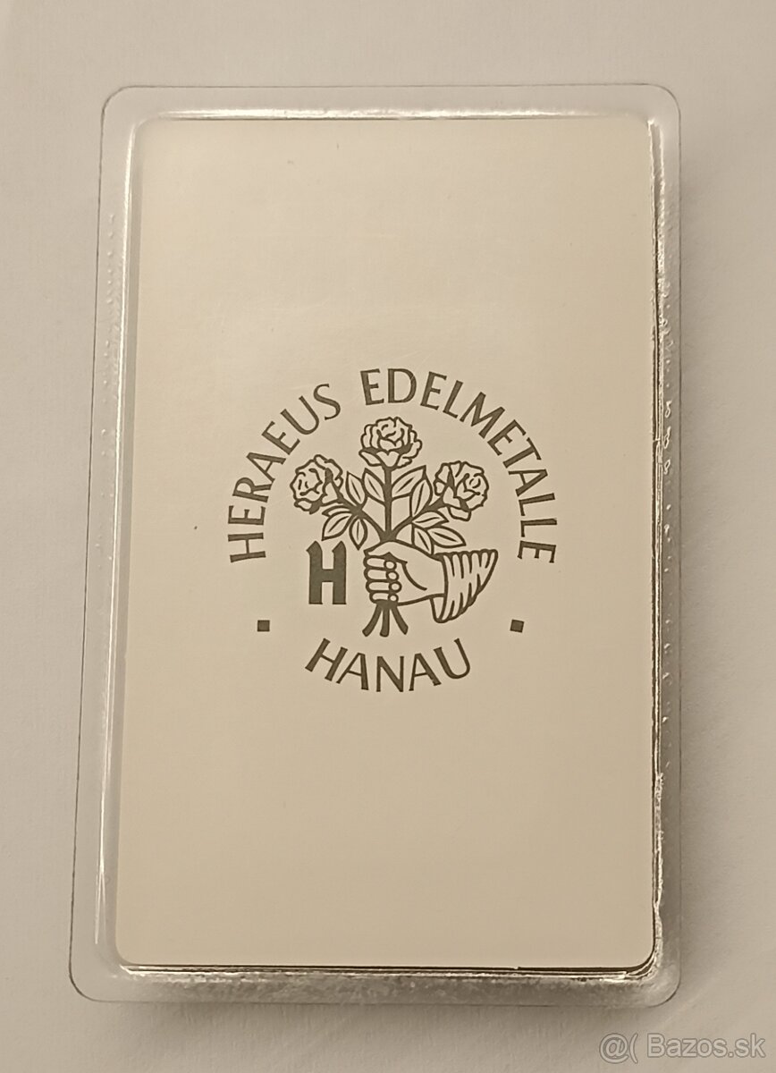 100 g strieborná tehlička Heraeus - 2