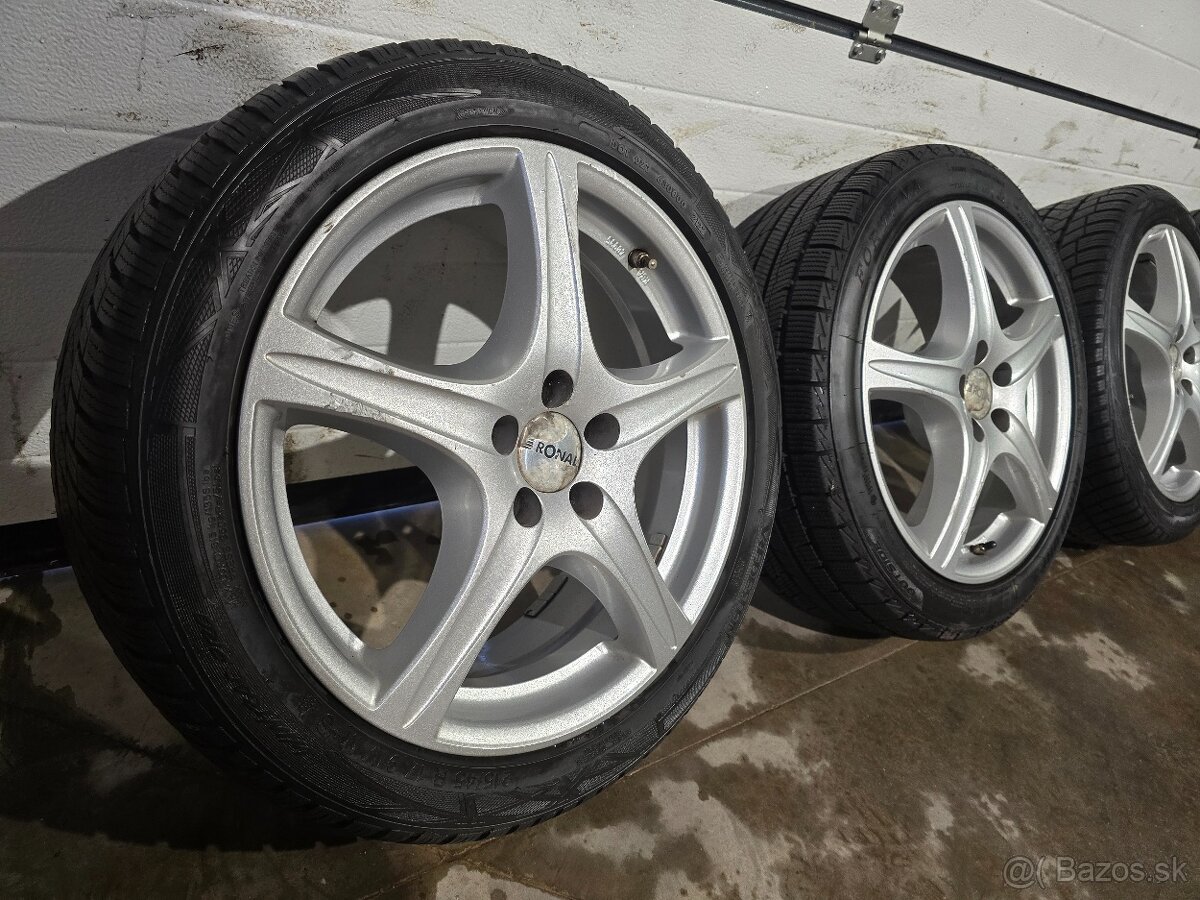 Zimná Sada RONAL 5x100+Zánovné Pneu 215/45 R17 - 2
