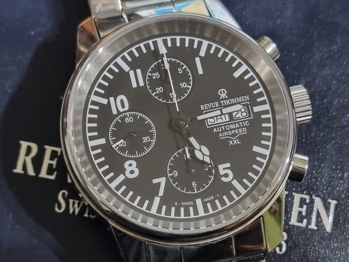 Náramkové hodinky,chronograf Revue,day,date,automatic. - 2