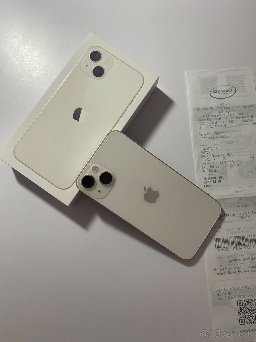 Predám iPhone 13 biely 128GB - 2