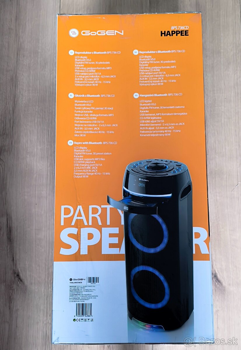 Bezdrôtový párty reproduktor GoGEN HAPPEE BPS 736 CD čierny - 2