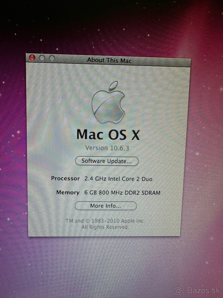 Apple iMac 20” – Core 2 Duo 2,4 GHz / 6 GB RAM - 2