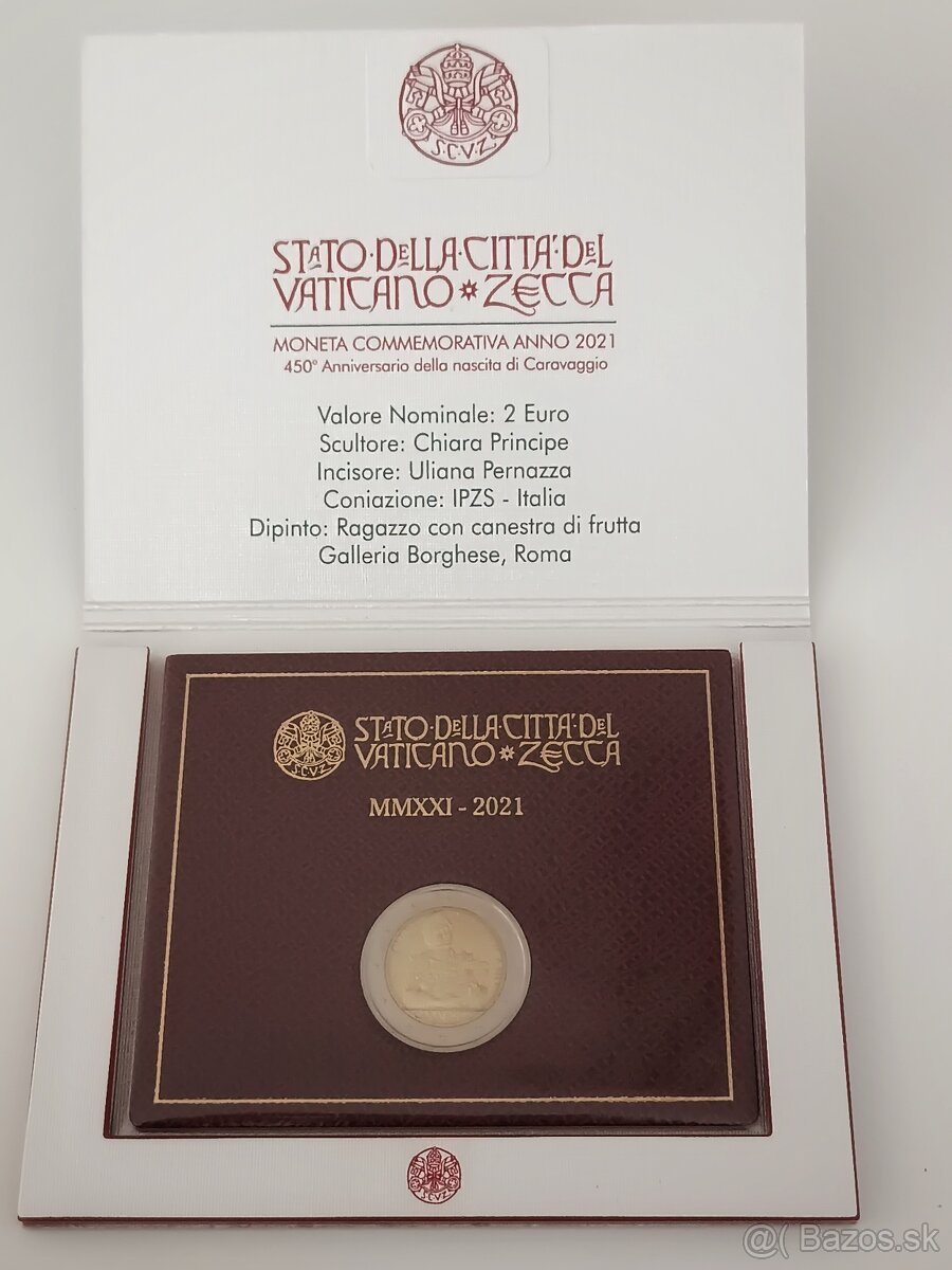 Vatikán 2021 Carravagio 2€, euro - 2