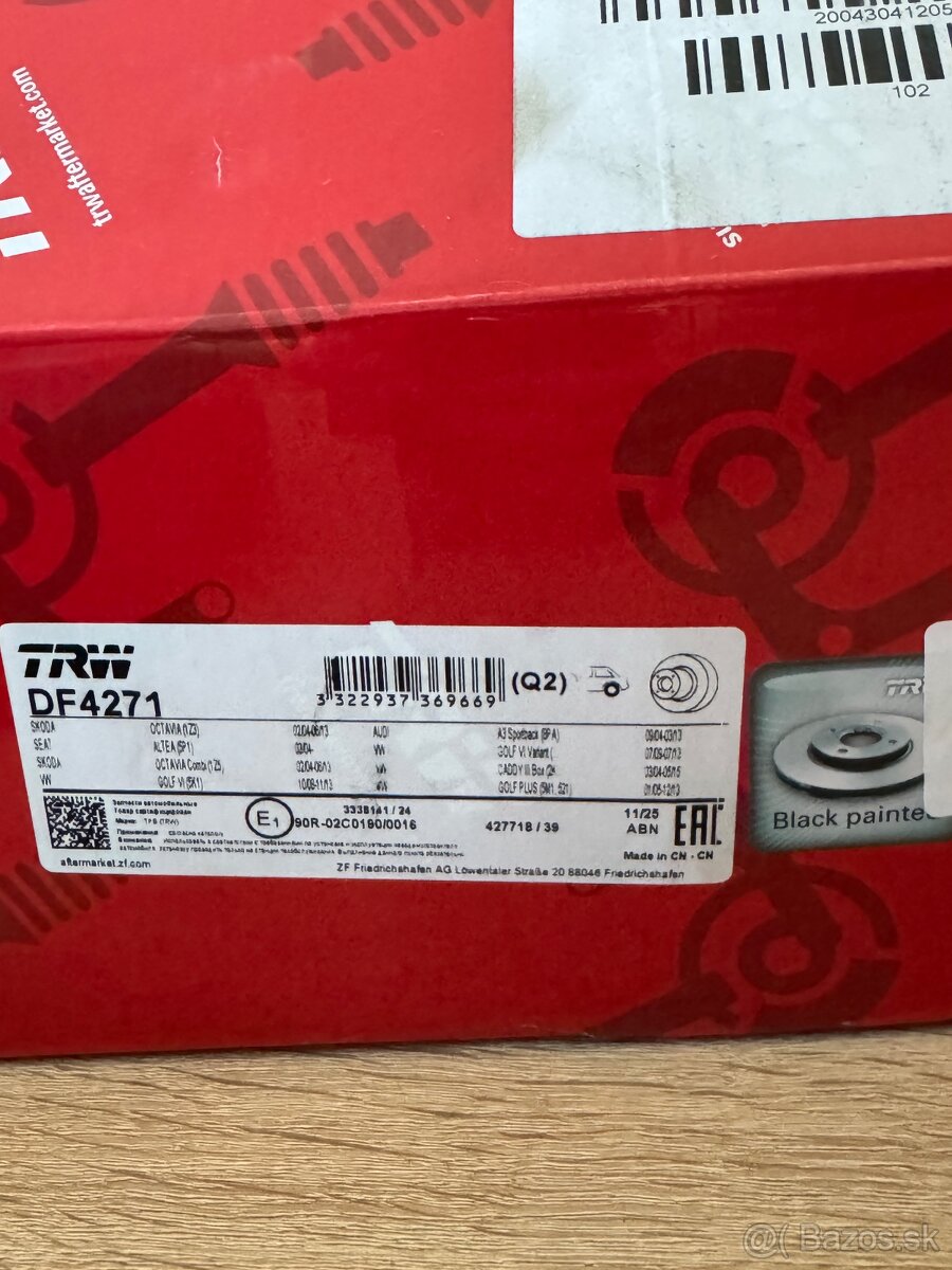 brzdové kotúče TRW DF4271 (256mm) - 2