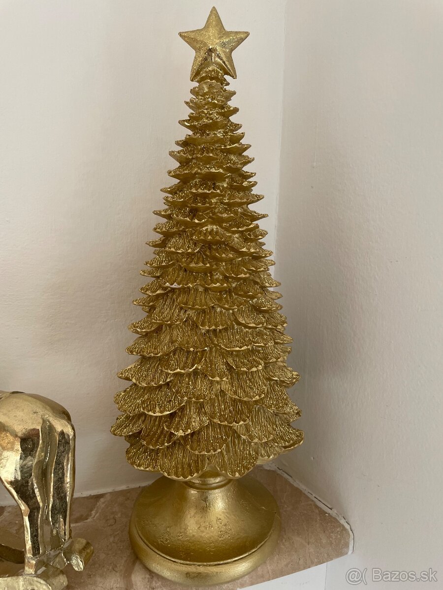 vianoce -xxl luxusný zlaty stromcek 42cm - 2