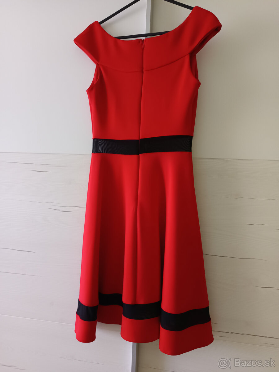 Červené spoločenské midišaty - 2