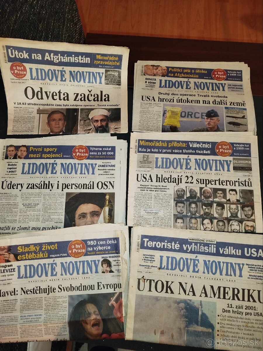 Utok na Ameriku,stare noviny - 2