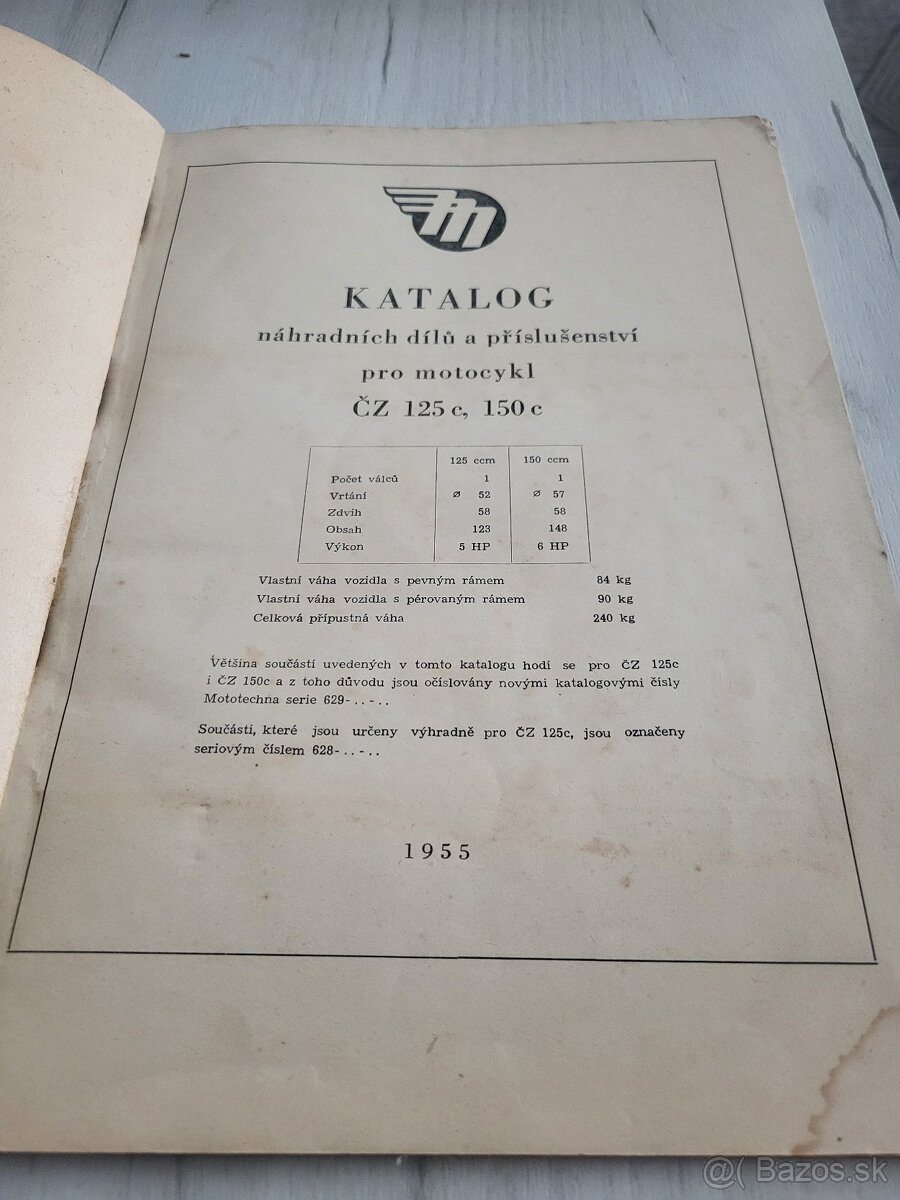 Katalóg nahradních dílů a prislušenství moto- ČZ125 A 150CC - 2