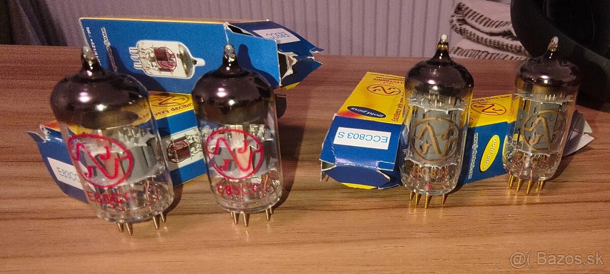 JJ E83CC a ECC803S gold pin - 2