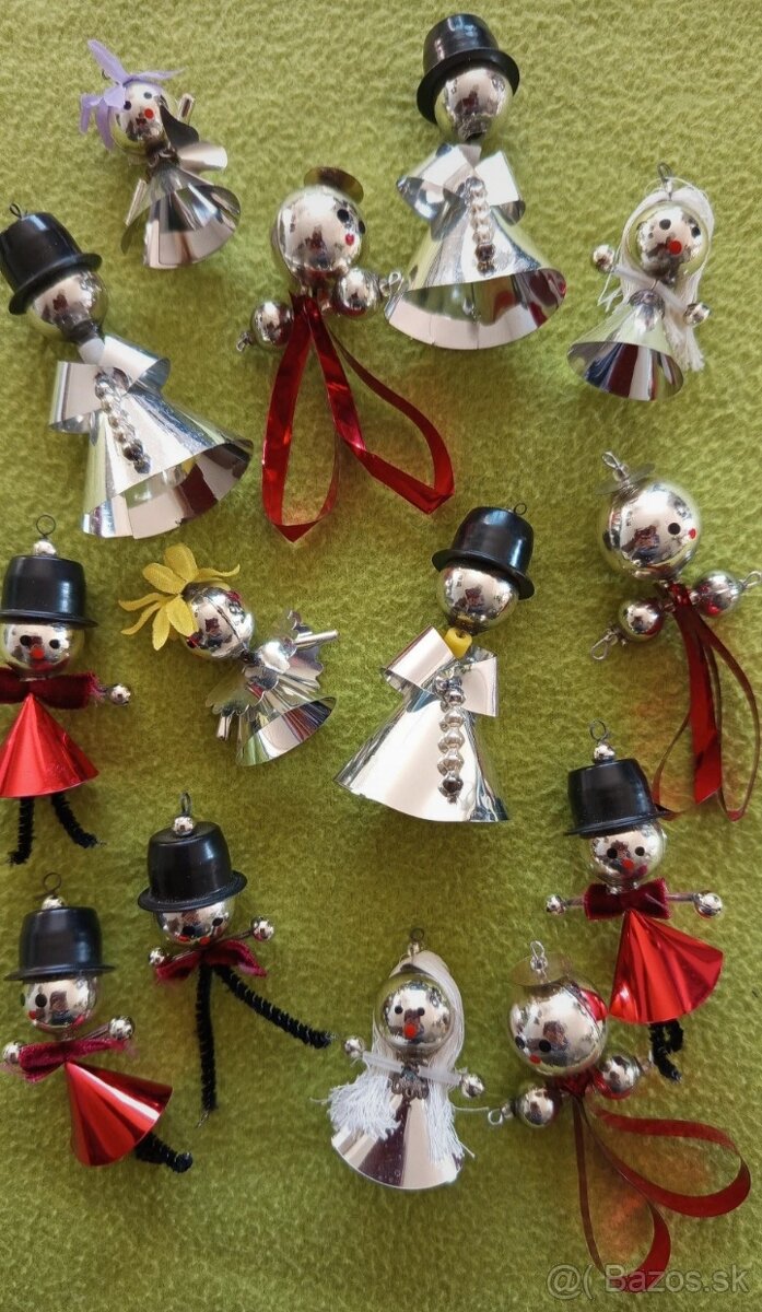 Retro vianočné figúrky/ panáčiky 14ks - 2