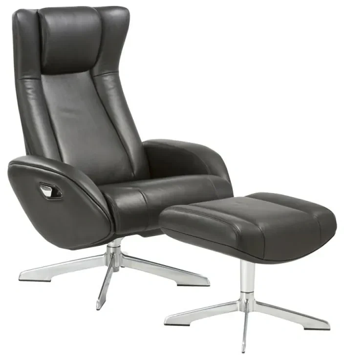 Polohovateľné kožené kreslo Sophie s podnožkou - 2