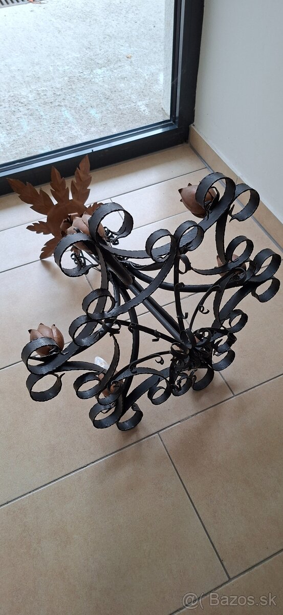 Historické kované svietidlo/luster - 6 sviečkové - 2