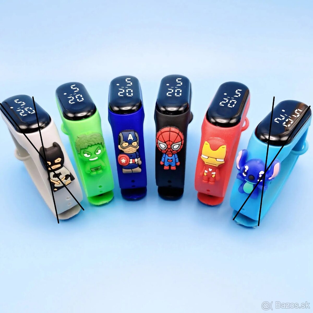 Spiderman, Iron Man, Hulk, Captain America detské LED hodink - 2