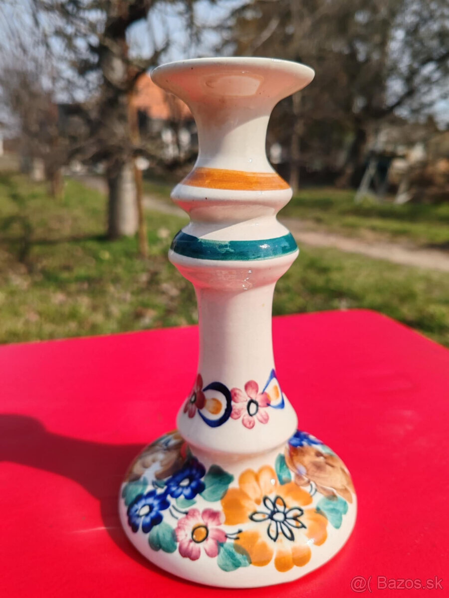Ručne maľovaný svietnik Fajans Ceramic Poland - 2