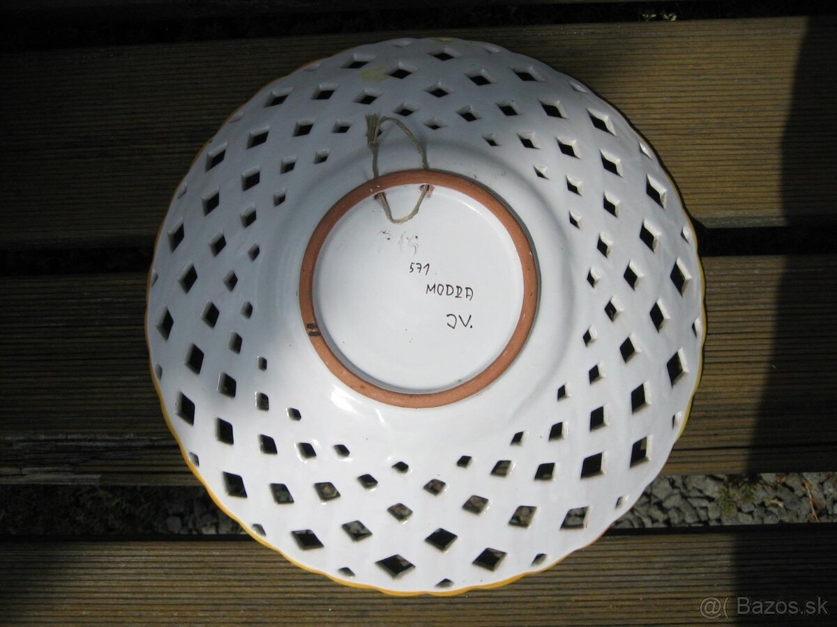 Modranská keramika tanier závesný 2 kusy. - 2