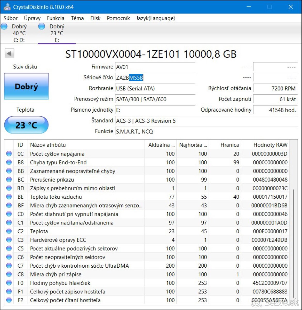 Seagate Skyhawk 10 TB 3,5" 7200rpm - /MS5B/ - 2
