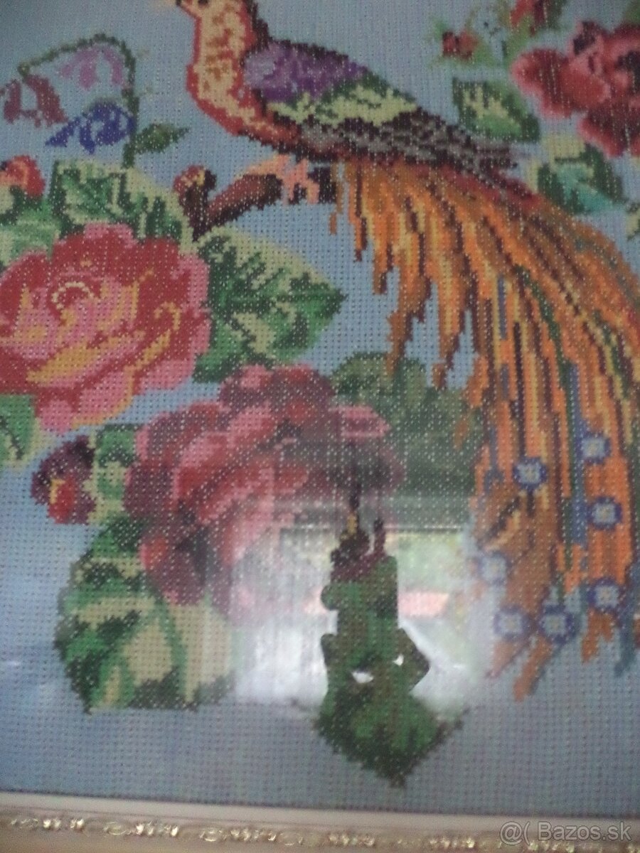 Vyšívaný obraz Pav - 2