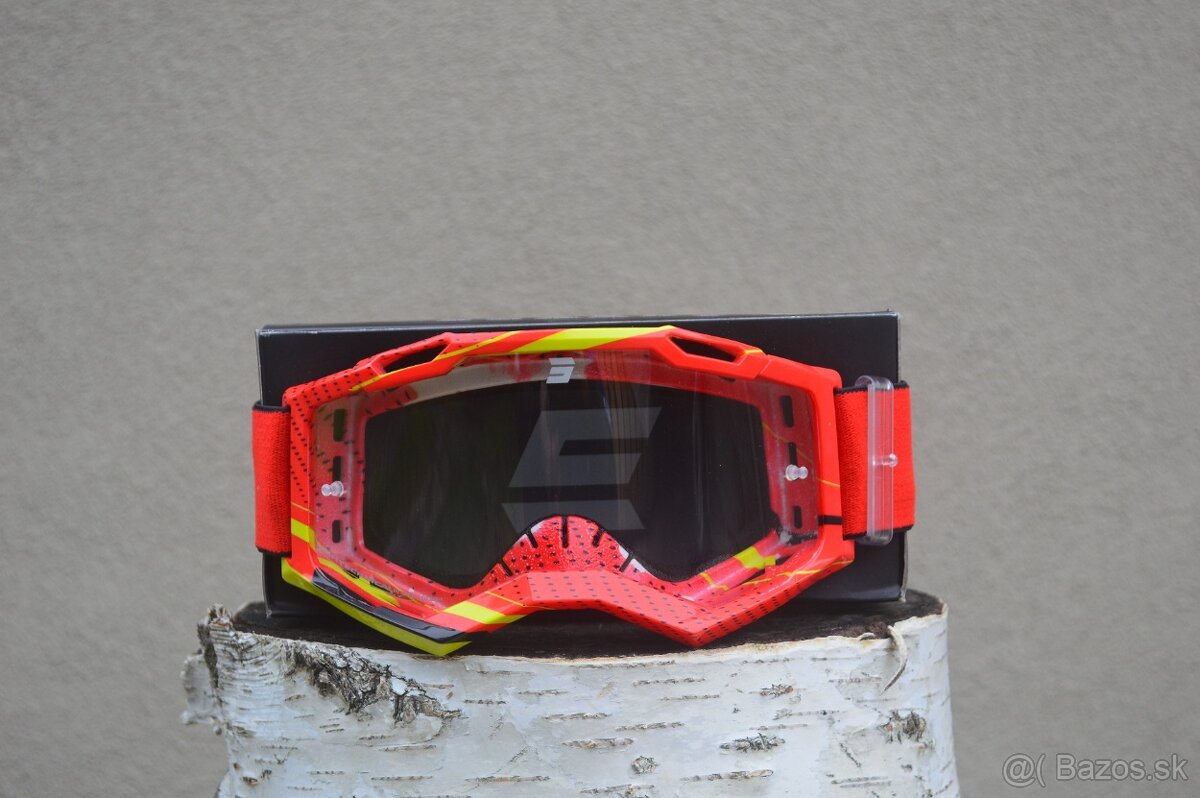 Okuliare mx sx SHOT žlté fluo červené - 2