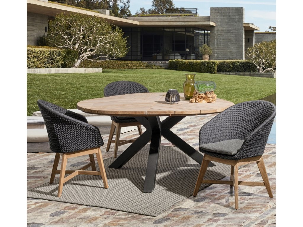 Vonkajší jedálenský stôl PALMDALE Triangle antracit - 2