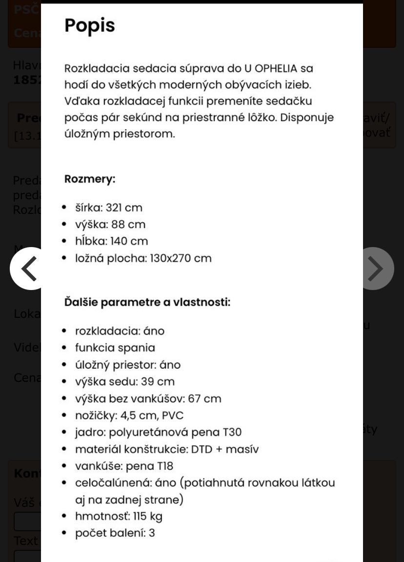 Predám úplne novú sedaciu súpravu v tvare U - 2