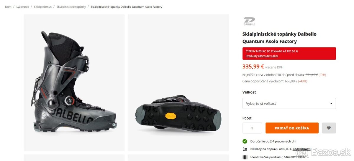 DALBELLO QUANTUM ASOLO FACTORY CARBON skialp lyžiarky, nové - 2