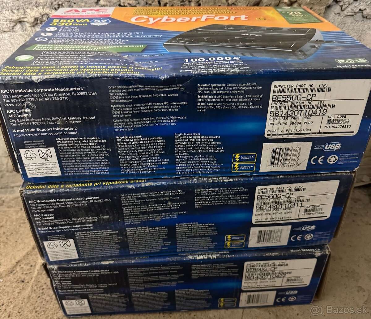 Predam záložný zdroj APC CyberFort UPS 550VA, 330WATT, nový - 2