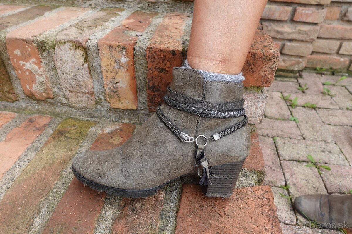 Sivé členkové čižmy - 2