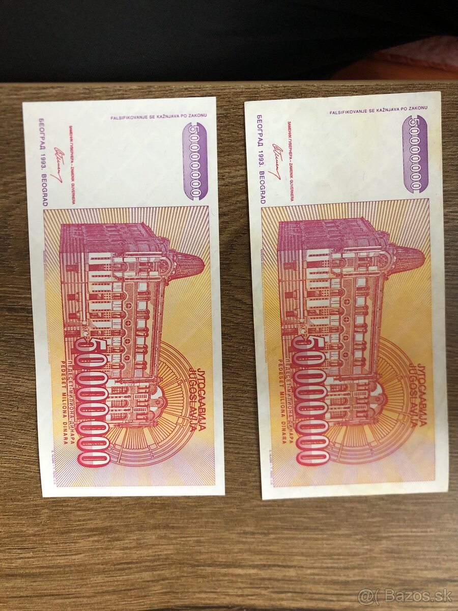 Bankovky JUHOSLAVIA 4 - 2