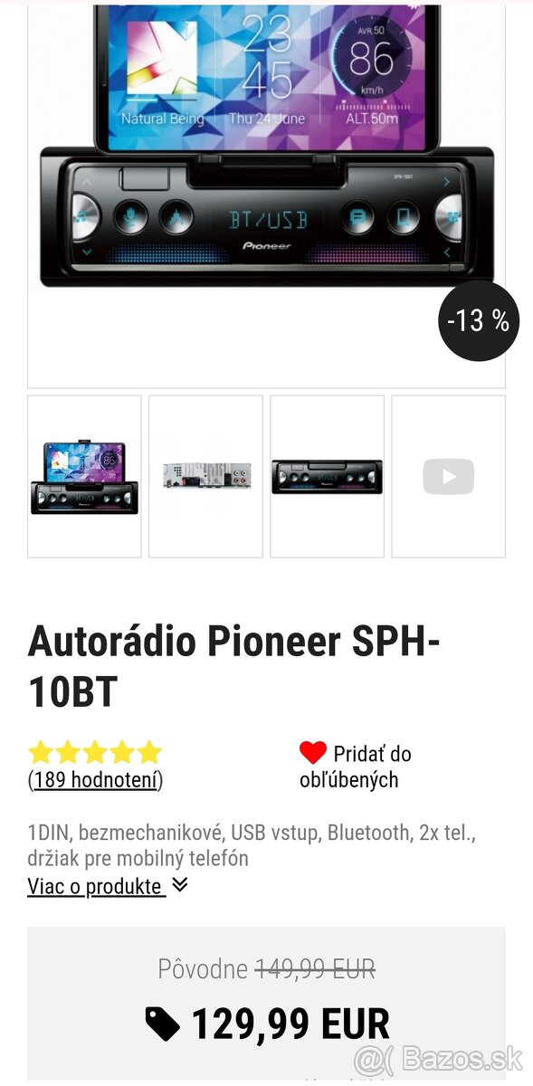 Predám Pioneer autorádio - 2