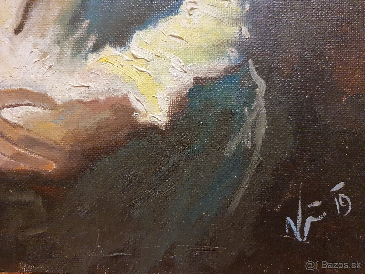 Umelecká olejomaľba: Romantické objatie - 2