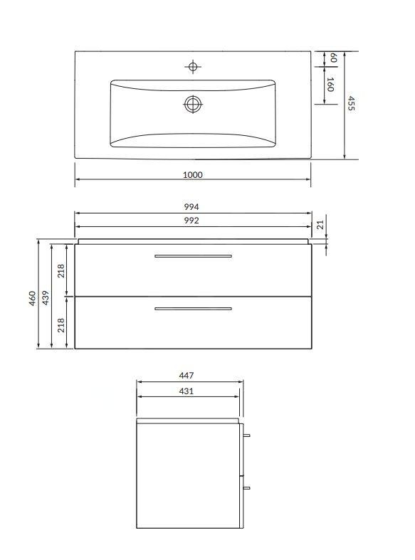 Umyvadlová skrinka s umývadlom - 2