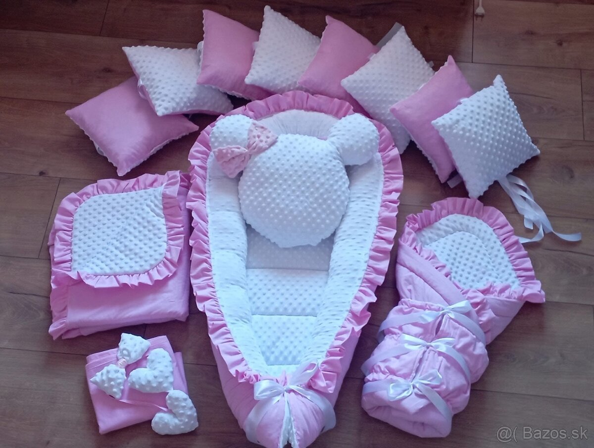 Set pre bábätko ružový s volánikmi - 2