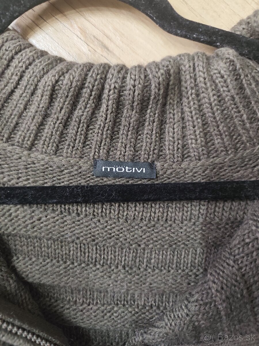 Dlhý Pletený Kardigán Mötivi (Olivová/Sivohnedá) - 2