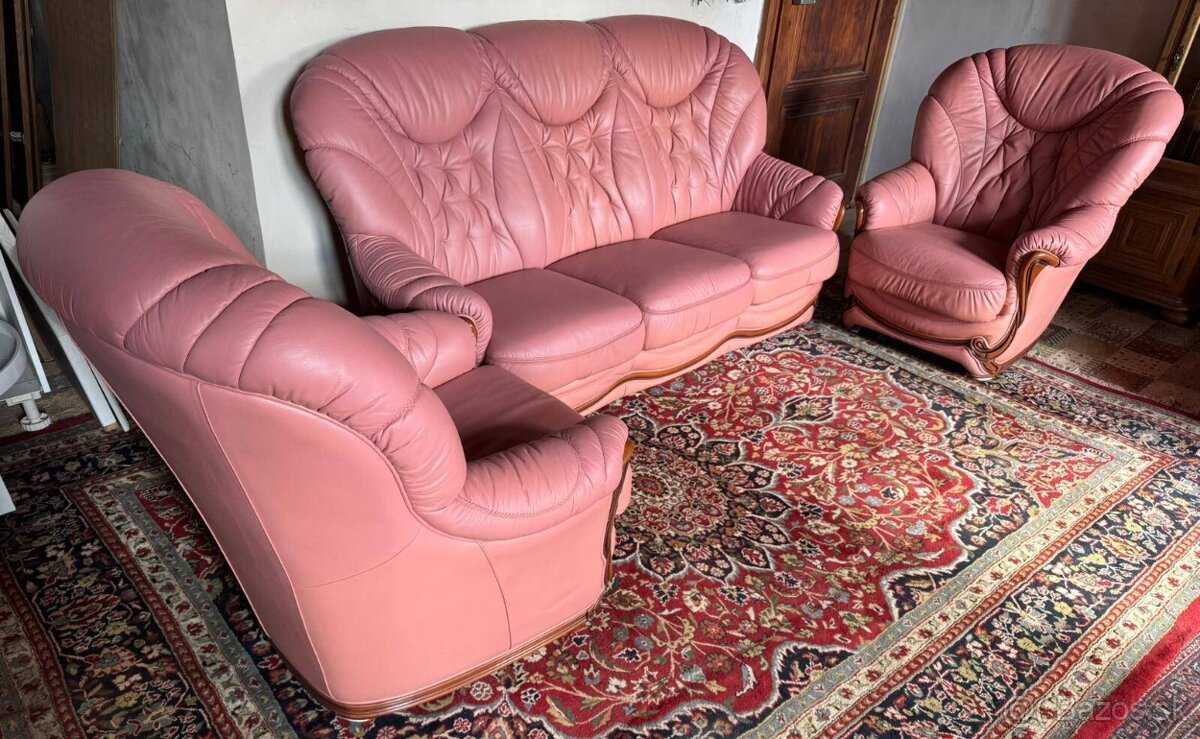 Italská kožená sedačka 3+1+1, 4667 - 2