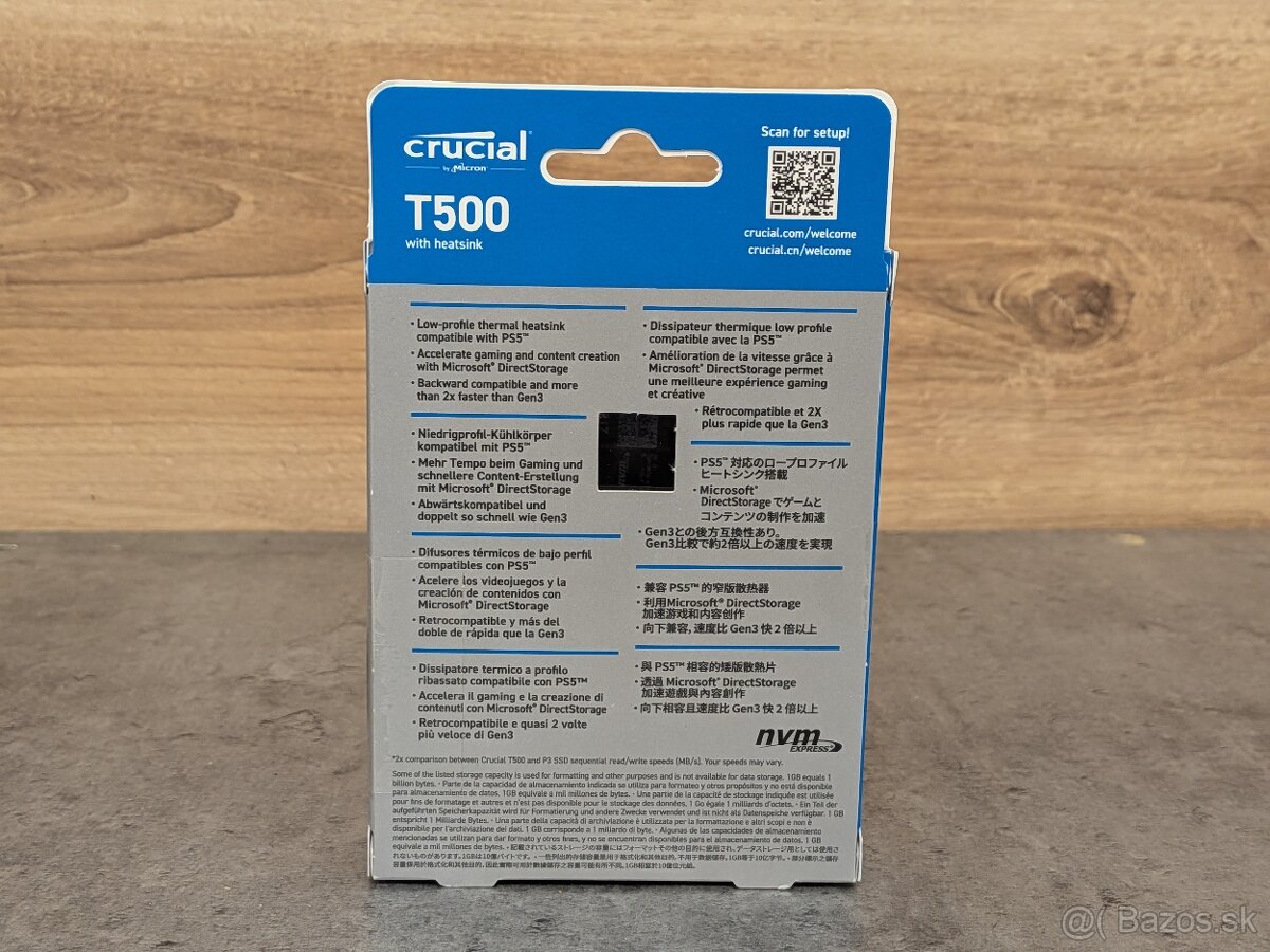 2TB M.2 SSD Crucial T500 with heatsink PS5 compatible - NOVÝ - 2