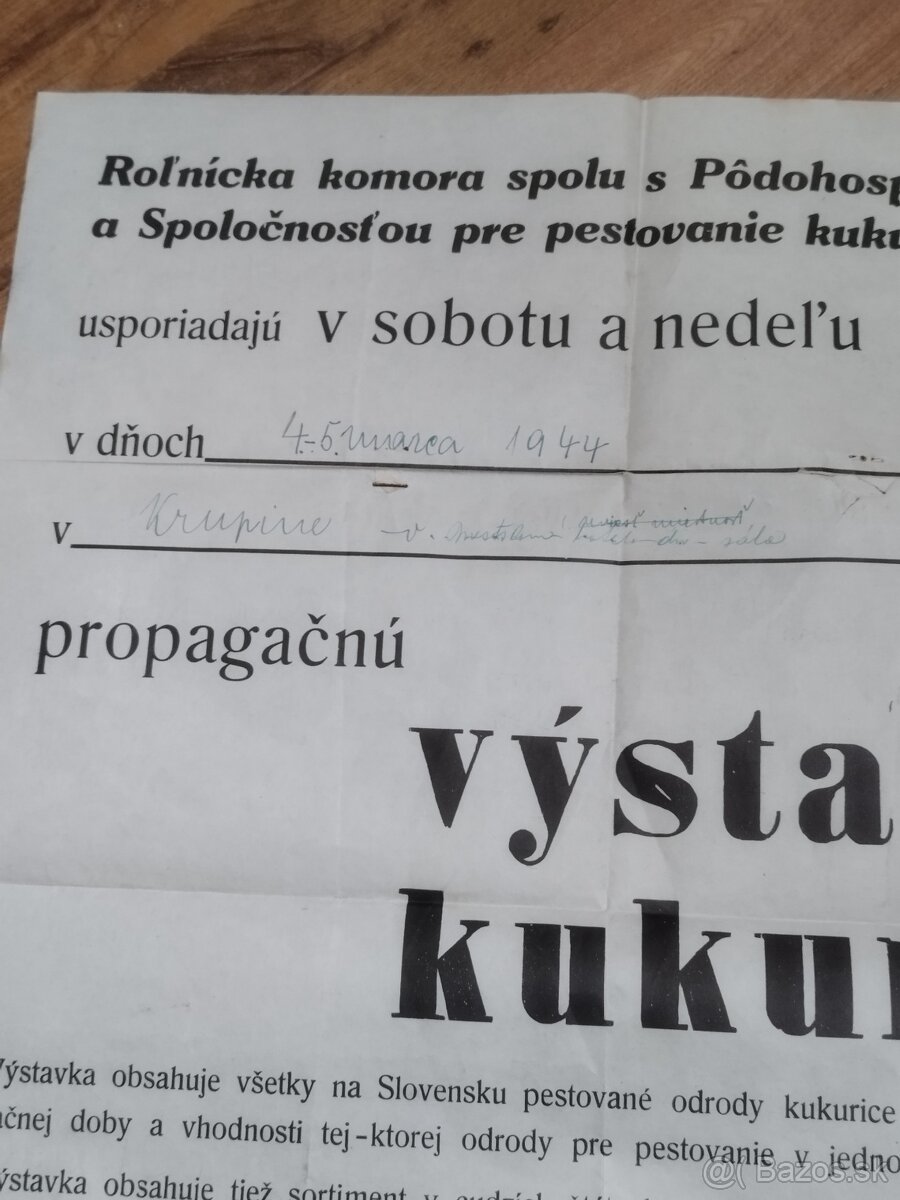 Plagát z obdobia slovenského štátu - 2