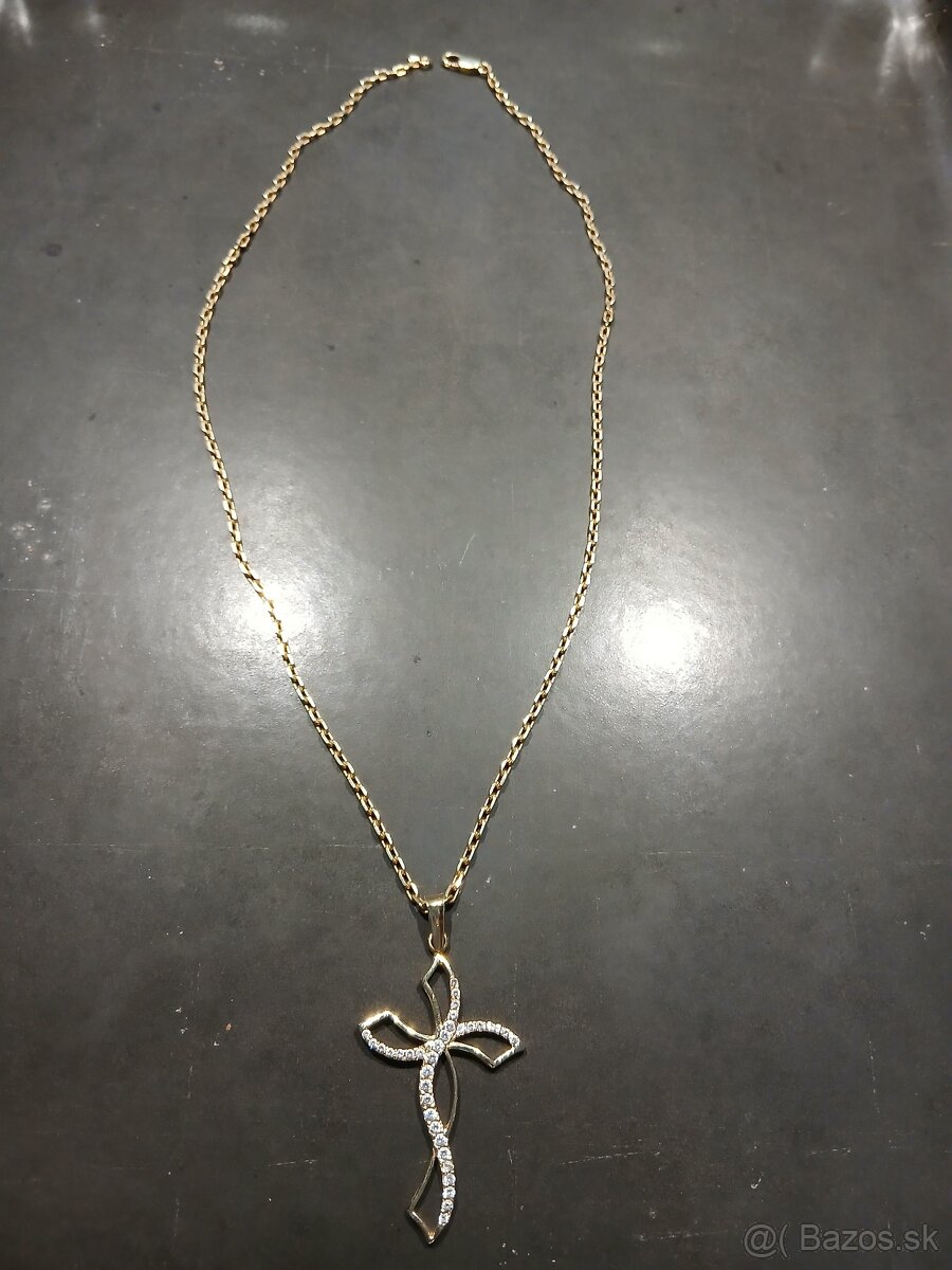 Zlatá retiazka z krížikom 51cm - 2