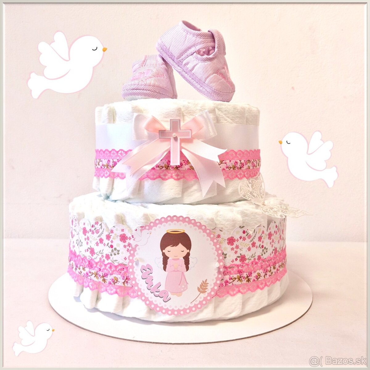 Plienková torta KRSTINY-DIEVČATKO - 2