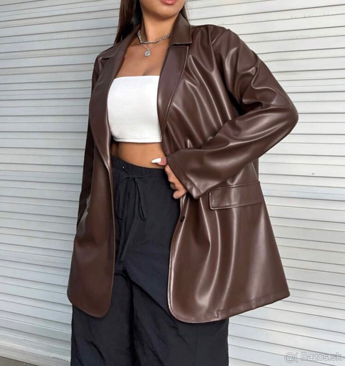 Nové nenosené dámske koženkové sako - 2