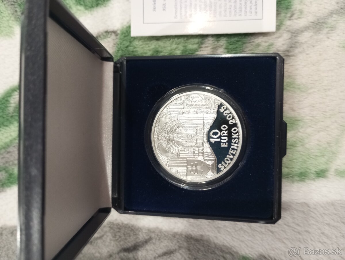 Strieborná eurominca 10€ Benediktínske opátstvo - 2